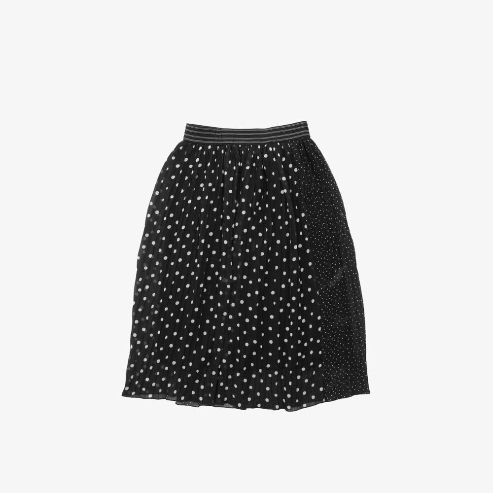 ZARA Black Polka Dot Pleated Midi Skirt